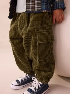 Broeken En Chino's*Next - Corduroy cargobroek (3 mnd-7 jr) Kakigroen