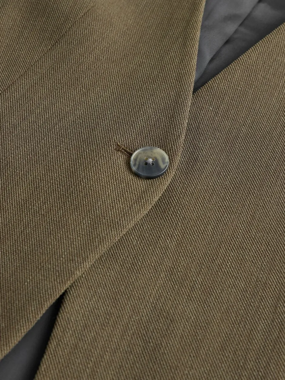 Kostuums En Werkkleding|Next Kakigroen - Crosshatch Waistcoat Blazer