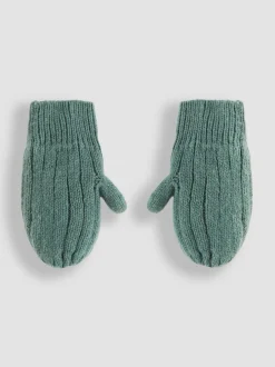 Mutsjes En Antikrabwantjes|Mutsen, Handschoenen En Sjaals*Jojo Maman Bébé - Knitted Mittens Kakigroen