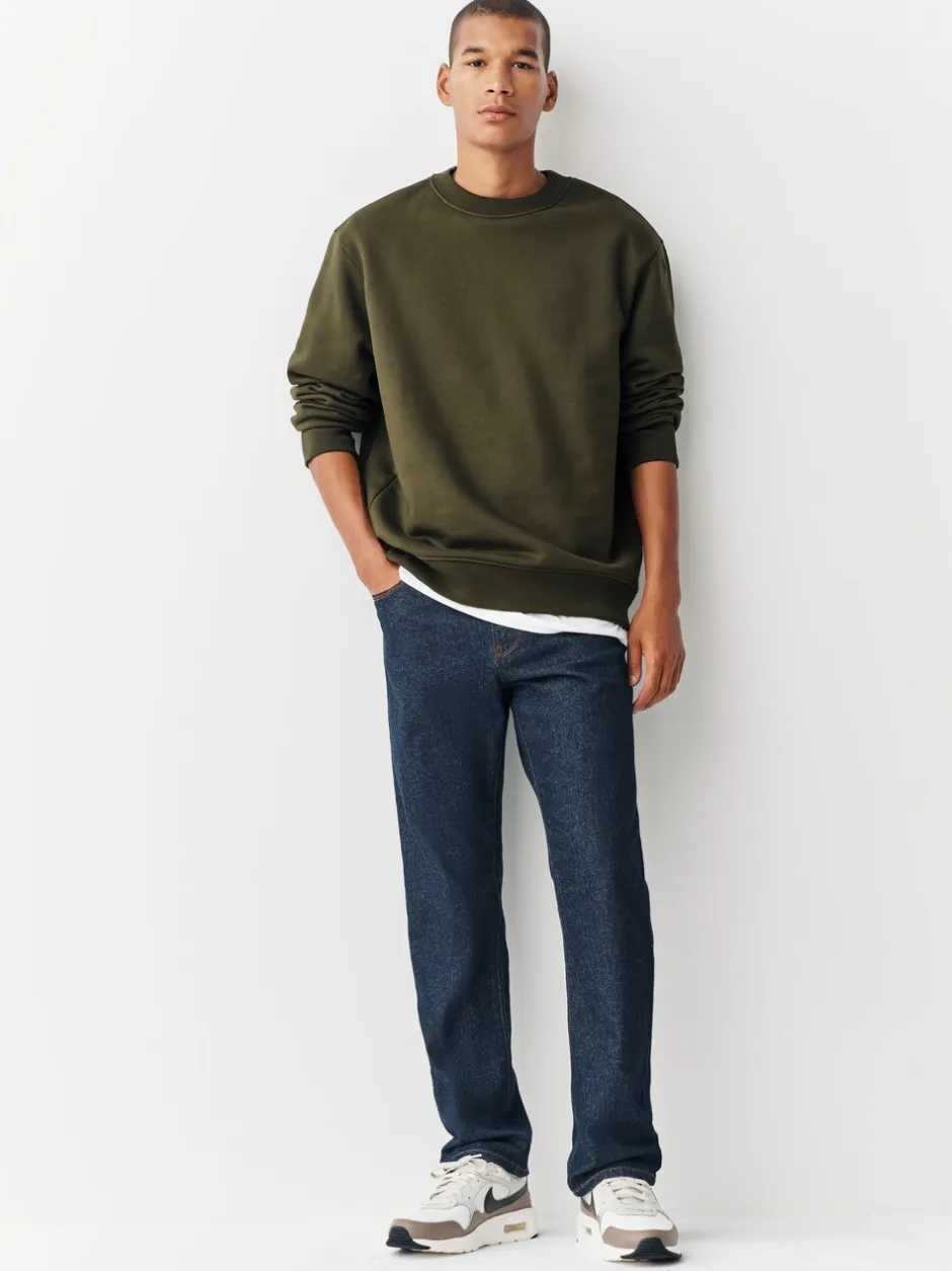 Sweaters En Hoody´S|Sweaters En Hoody´S*Next Kakigroen - Normale Pasvorm - Heavyweight Cotton Rich Crew Neck Sweatshirt