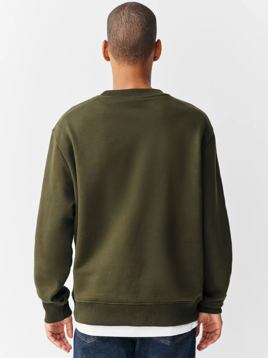 Sweaters En Hoody´S|Sweaters En Hoody´S*Next Kakigroen - Normale Pasvorm - Heavyweight Cotton Rich Crew Neck Sweatshirt