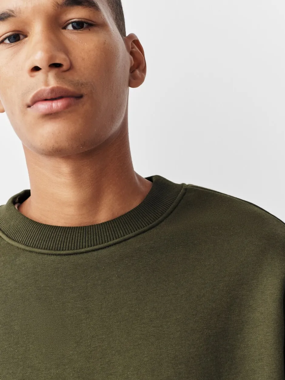 Sweaters En Hoody´S|Sweaters En Hoody´S*Next Kakigroen - Normale Pasvorm - Heavyweight Cotton Rich Crew Neck Sweatshirt