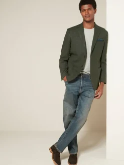 Blazers En Business-Jasjes|Next - Normale Pasvorm - Modieuze blazer met textuur Kakigroen