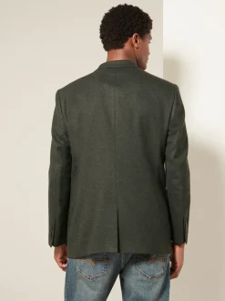 Blazers En Business-Jasjes|Next - Normale Pasvorm - Modieuze blazer met textuur Kakigroen