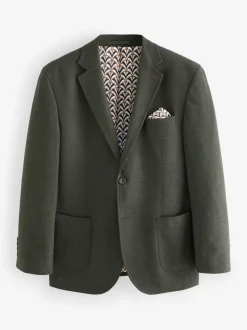 Blazers En Business-Jasjes|Next - Normale Pasvorm - Modieuze blazer met textuur Kakigroen