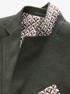 Blazers En Business-Jasjes|Next - Normale Pasvorm - Modieuze blazer met textuur Kakigroen