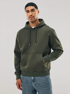 Sweaters En Hoody´S|Sweaters En Hoody´S|Next Kakigroen - Normale Pasvorm - Zwaargewicht Cotton Rich Jersey Hoodie