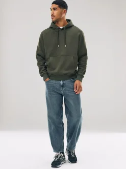 Sweaters En Hoody´S|Sweaters En Hoody´S|Next Kakigroen - Normale Pasvorm - Zwaargewicht Cotton Rich Jersey Hoodie