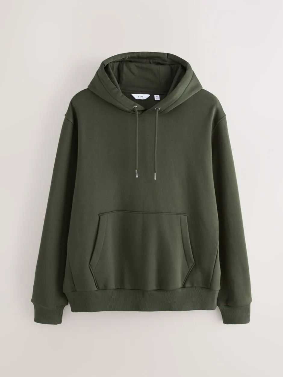 Sweaters En Hoody´S|Sweaters En Hoody´S|Next Kakigroen - Normale Pasvorm - Zwaargewicht Cotton Rich Jersey Hoodie