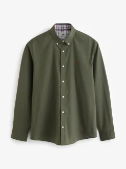 Formele Overhemden|Shirts*Next Kakigroen - Oxford-stretchoverhemd met lange mouwen