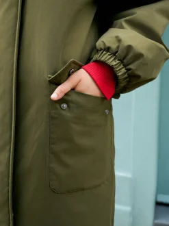 Jassen En Jacks|Next Kakigroen - Parka met imitatiebontvoering met dierenprint
