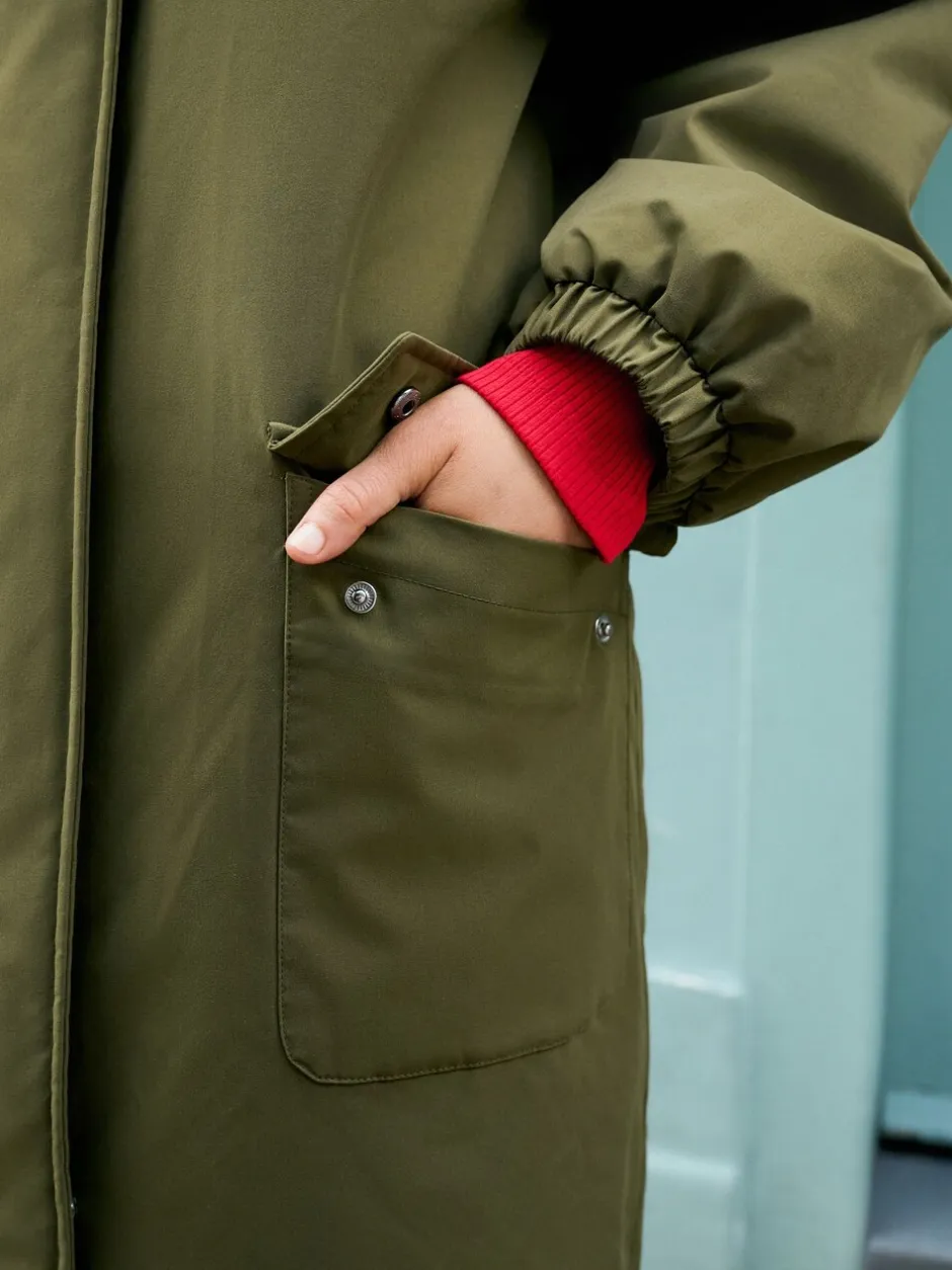 Jassen En Jacks|Next Kakigroen - Parka met imitatiebontvoering met dierenprint