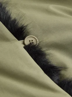 Jassen En Jacks*Next Kakigroen - Parka with Contrast Faux Fur Trim