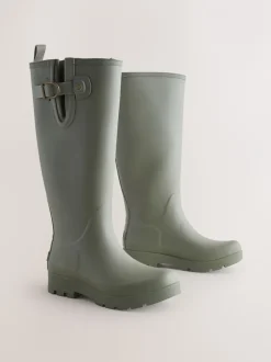 Laarzen|Boots*Next - Premium Faux Fur Lined Knee High Wellies Kakigroen