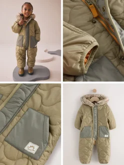 Jassen, Jacks En Kinderwagenpakjes|Jassen En Jacks|Next - Regenbestendig sneeuwpak (3 mnd - 7 jr) Kakigroen