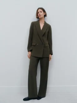 Kostuums En Werkkleding|Next Kakigroen - Relaxed Crosshatch Blazer