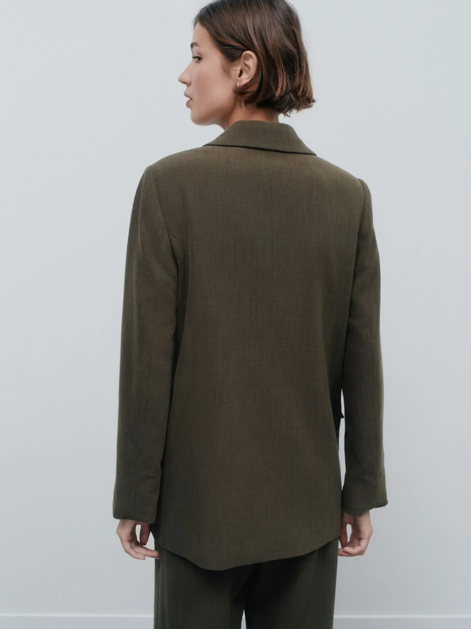 Kostuums En Werkkleding|Next Kakigroen - Relaxed Crosshatch Blazer