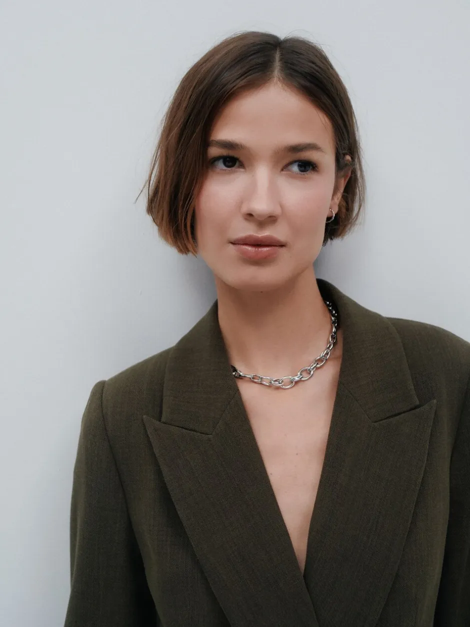 Kostuums En Werkkleding|Next Kakigroen - Relaxed Crosshatch Blazer