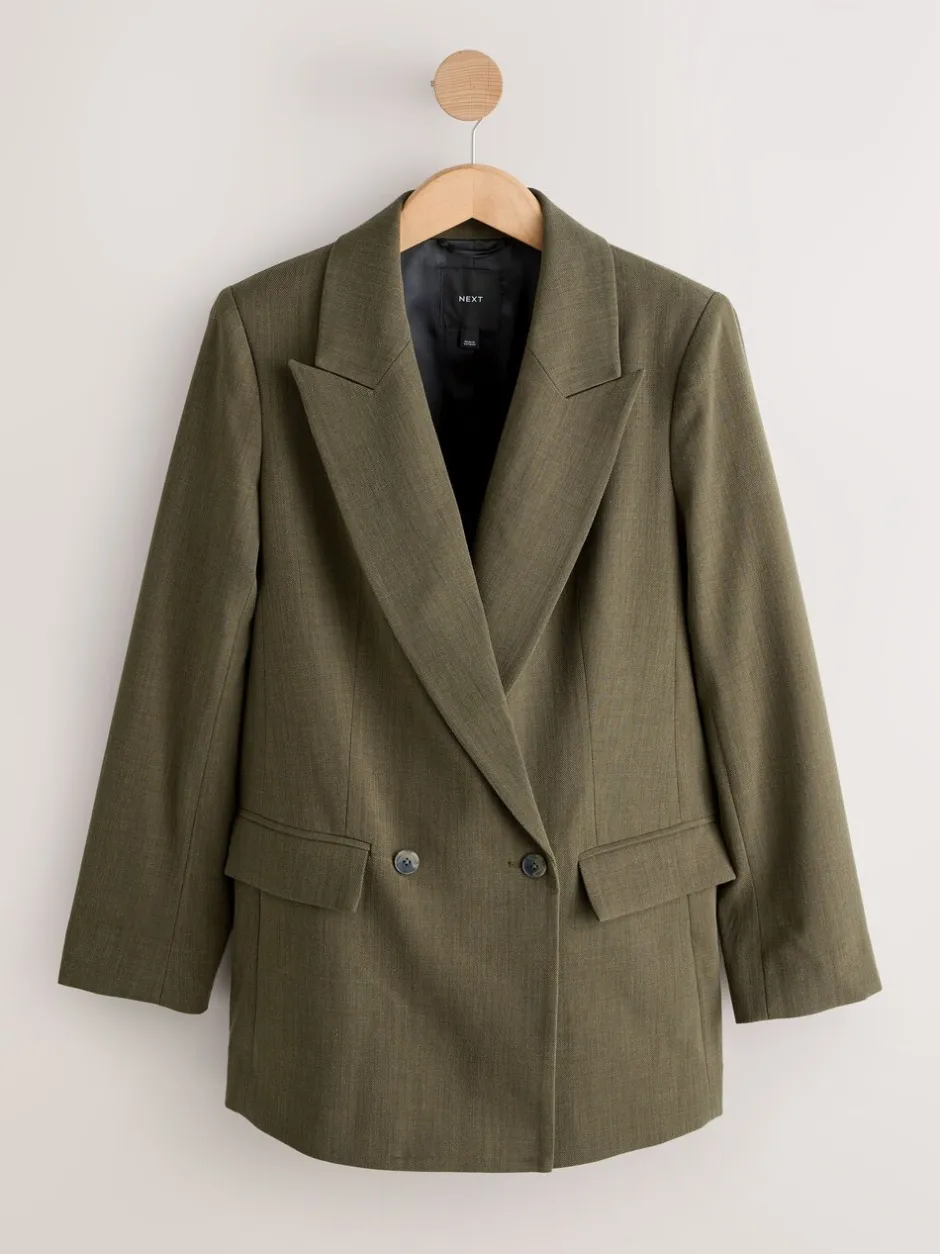 Kostuums En Werkkleding|Next Kakigroen - Relaxed Crosshatch Blazer