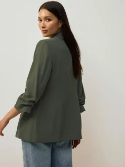 Kostuums En Werkkleding*Next Kakigroen - Ruimvallend blazer met gerimpelde mouwen