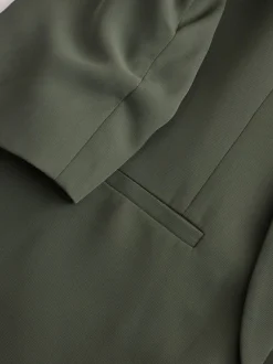 Kostuums En Werkkleding*Next Kakigroen - Ruimvallend blazer met gerimpelde mouwen