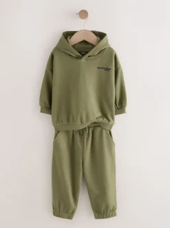 Joggingbroeken|Sweaters En Hoody´S*Next - Set met hoodie met slogan en joggingbroek (3mnd-7jr) Kakigroen