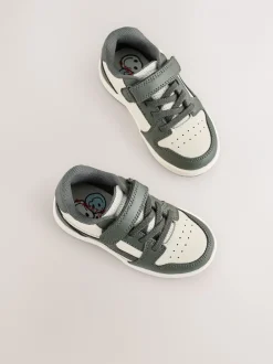 Sneakers|Next Kakigroen - Sneakers met klittenbandsluiting en elastische veters