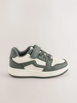 Sneakers|Next Kakigroen - Sneakers met klittenbandsluiting en elastische veters