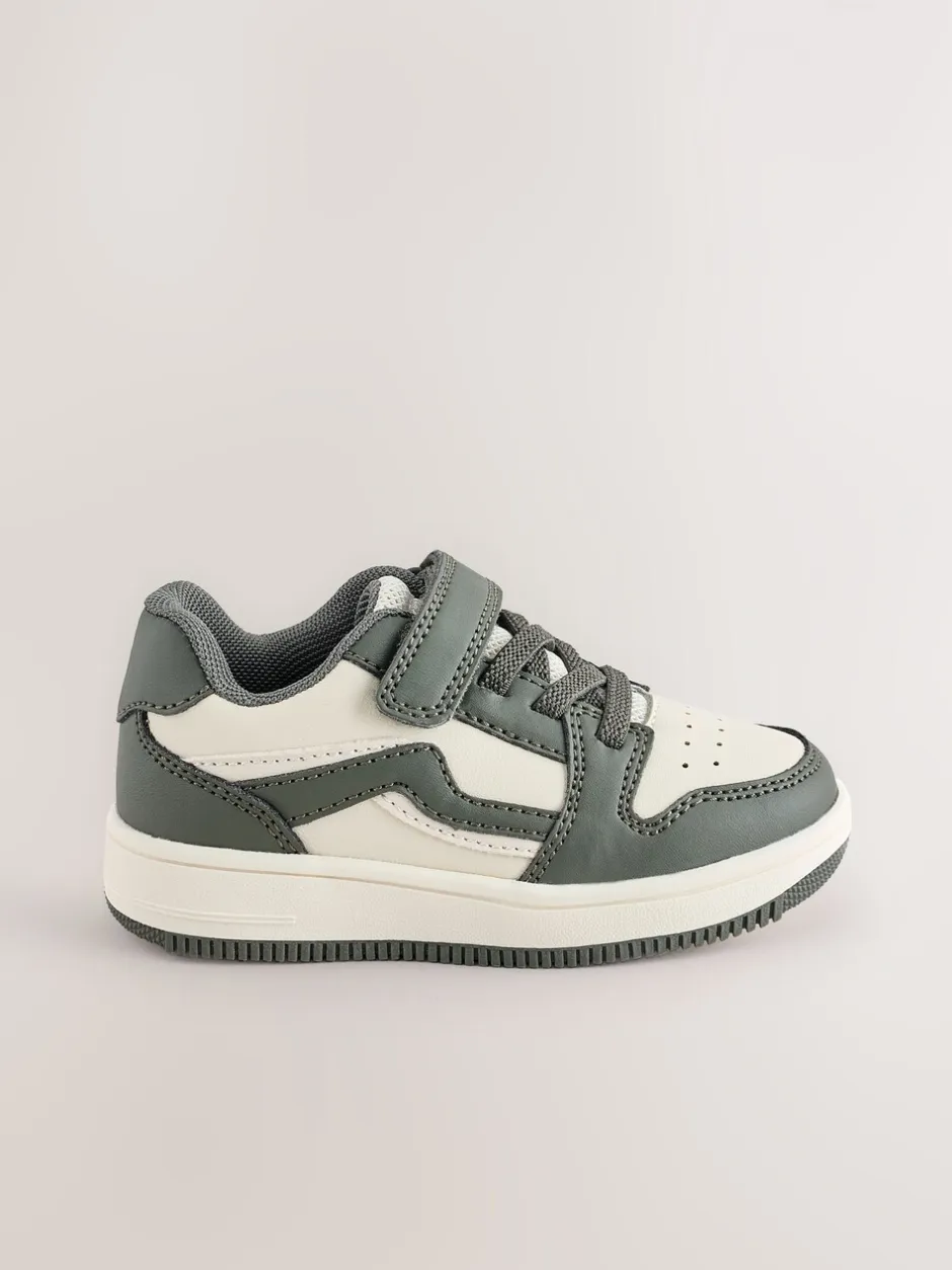 Sneakers|Next Kakigroen - Sneakers met klittenbandsluiting en elastische veters