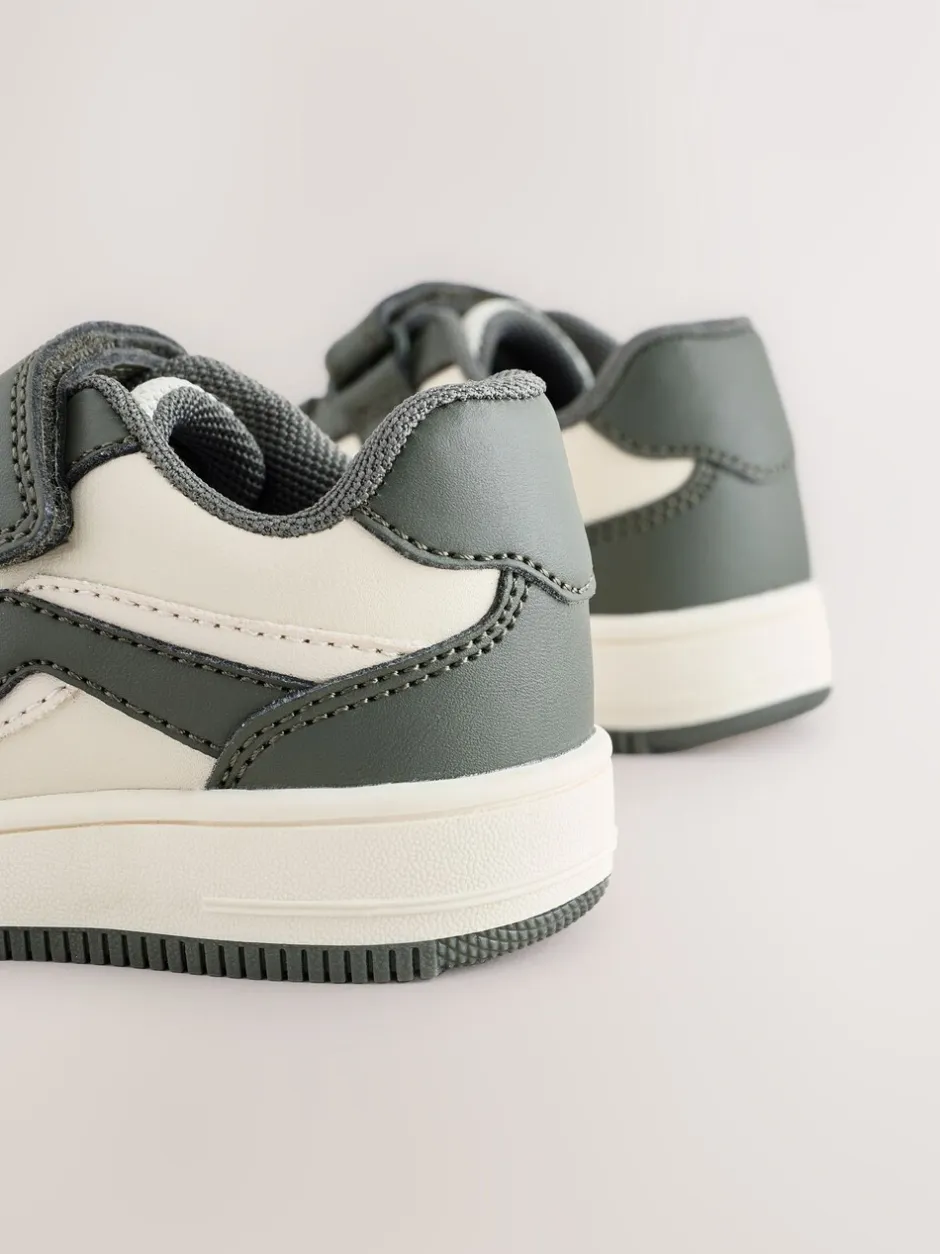 Sneakers|Next Kakigroen - Sneakers met klittenbandsluiting en elastische veters