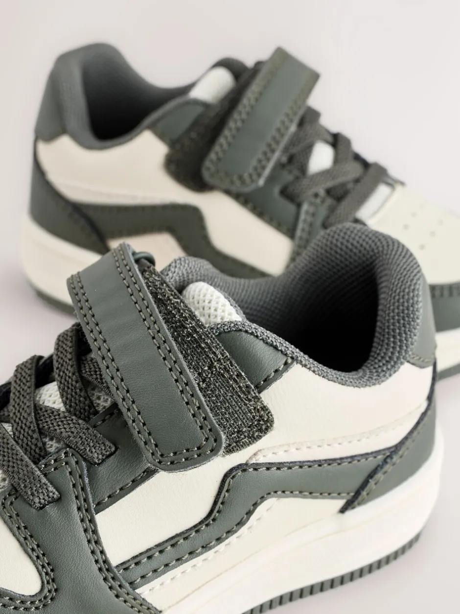 Sneakers|Next Kakigroen - Sneakers met klittenbandsluiting en elastische veters