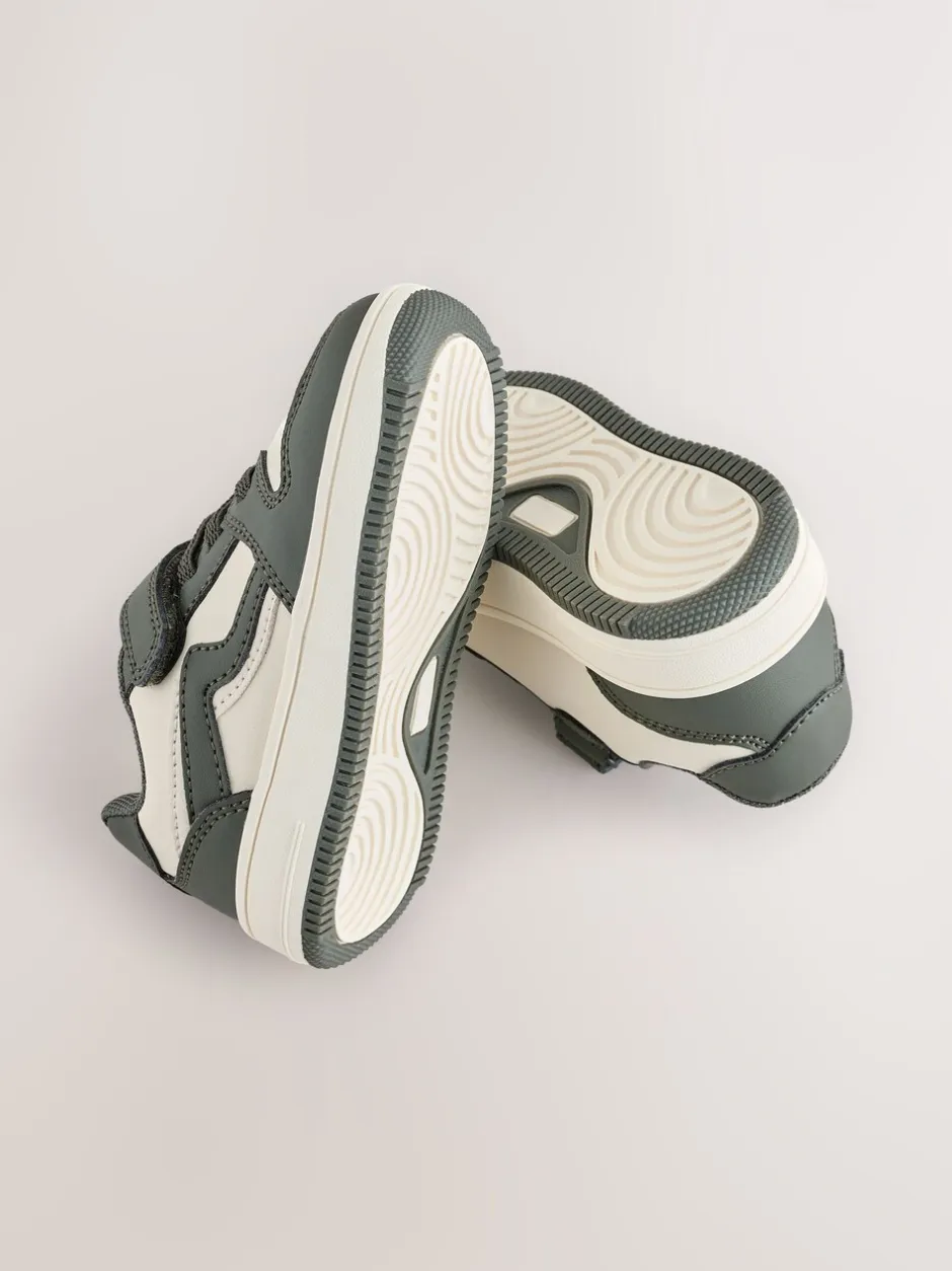 Sneakers|Next Kakigroen - Sneakers met klittenbandsluiting en elastische veters