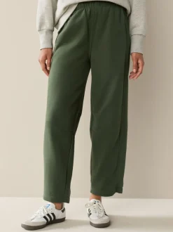 Leggings En Joggingbroeken|Next - Superzachte Peached Essentials Cocoon joggingbroeken met barrel pijpen Kakigroen