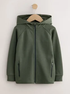 Sweaters En Hoody´S|Next Kakigroen - Tech Sportswear hoodie met doorlopende rits (3-16 jr)