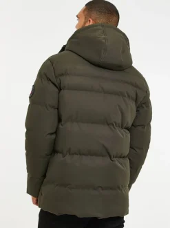 Jassen En Jacks|Threadbare - waterdichte pufferjas met capuchon Kakigroen