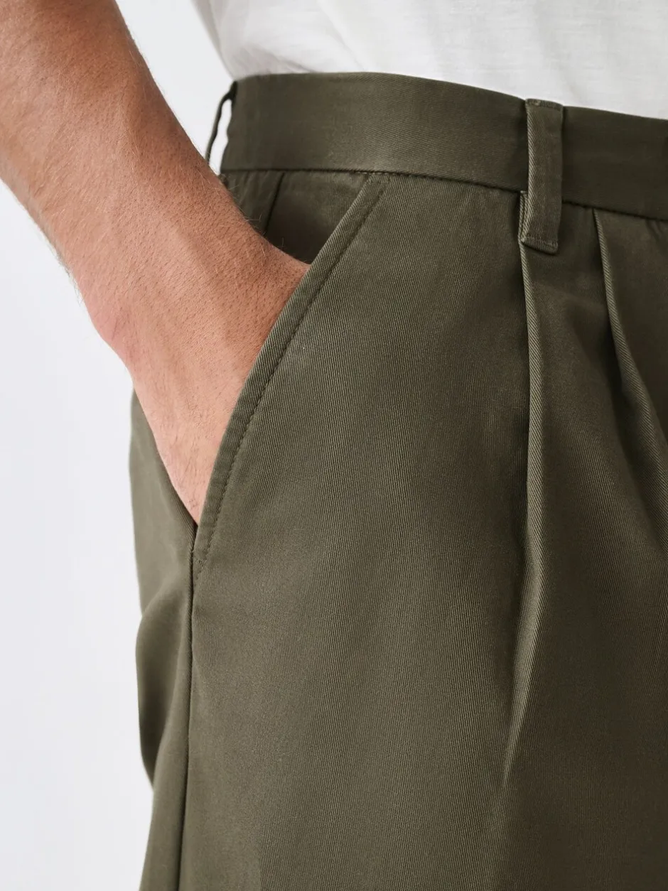 Broeken En Chino's*Next - Twin Pleated Stretch Chinos Trousers Kakigroen