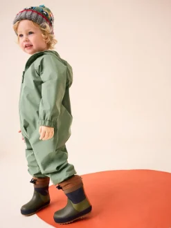 Jassen, Jacks En Kinderwagenpakjes|Jassen En Jacks|Next Kakigroen - Waterdicht regenpak met fleecevoering (3 mnd-7 jr)