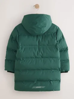 Schoolkleding|Jassen En Jacks|Next - Waterdichte lange pufferjas met fleecevoering (3-17jr) Kakigroen