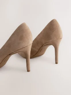 Schoenen Met Hakken*Next - Leren mid-court pumps Kameelkleurig suède