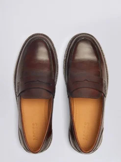 Formele Schoenen*MOSS - Camden instappers met dikke zool Kastanjebruin