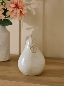Decoraties|Next Keramisch fruitornament White Speckled Pear