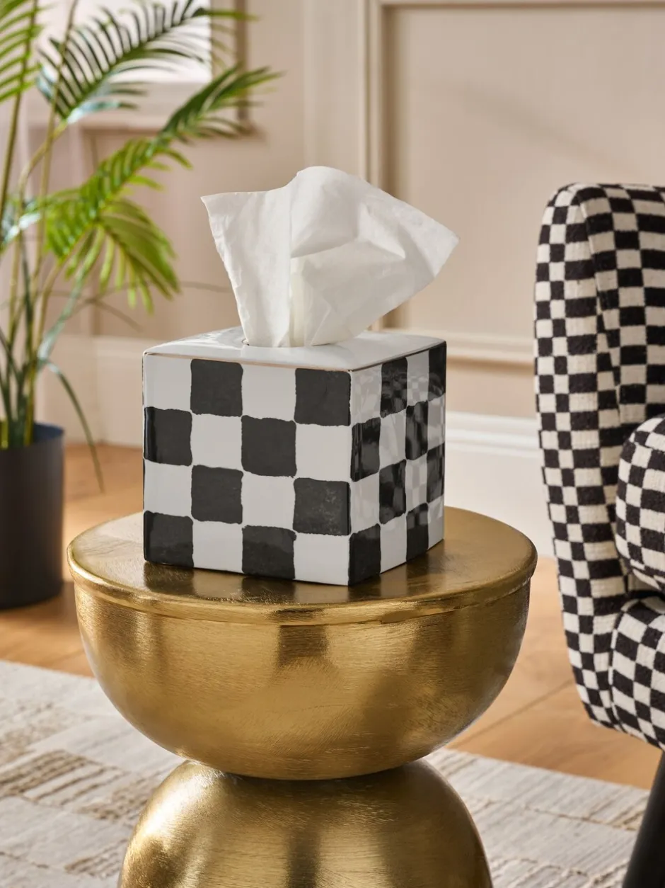 Decoraties|Thuiskantoor|Next Keramische Tissue Box met Ruitpatroon