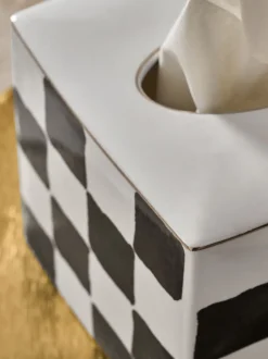 Decoraties|Thuiskantoor|Next Keramische Tissue Box met Ruitpatroon