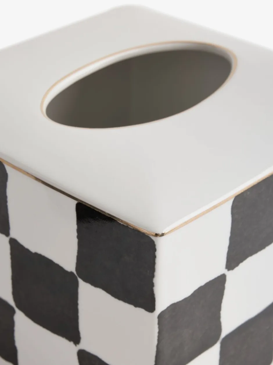 Decoraties|Thuiskantoor|Next Keramische Tissue Box met Ruitpatroon