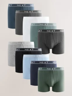 Ondergoed|Ondergoed*Next Kern grijs/groenen - Standaard - 10 Boxershorts zonder plooi