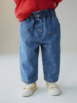Jeans En Joggingbroeken|Jeans|Next - Jeans met wijde pijpen (3 mnd-7 jr) Kersenprint