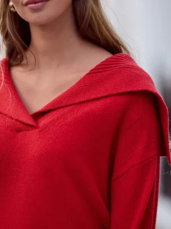 Gebreide Kleding|Next - N.Premium 100% Lambswool Sailor Collar Jumper Kersrood