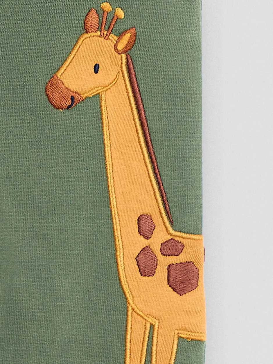 Jeans En Joggingbroeken|Jojo Maman Bébé - Safari Friends Applique Jogger Khaki