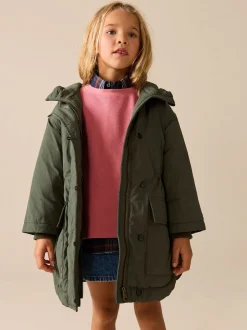 Jassen En Jacks|Next Khaki - Regenbestendige gewatteerde parka (5-13jr)