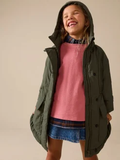 Jassen En Jacks|Next Khaki - Regenbestendige gewatteerde parka (5-13jr)